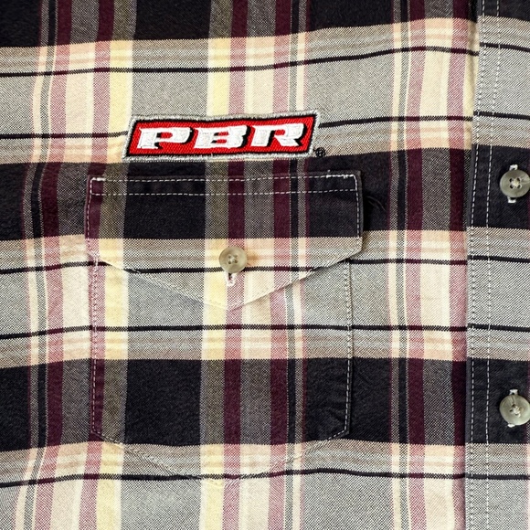 Wrangler x PBR (Professional Bull Riders) Plaid Western Shirt - Picture 5 of 10